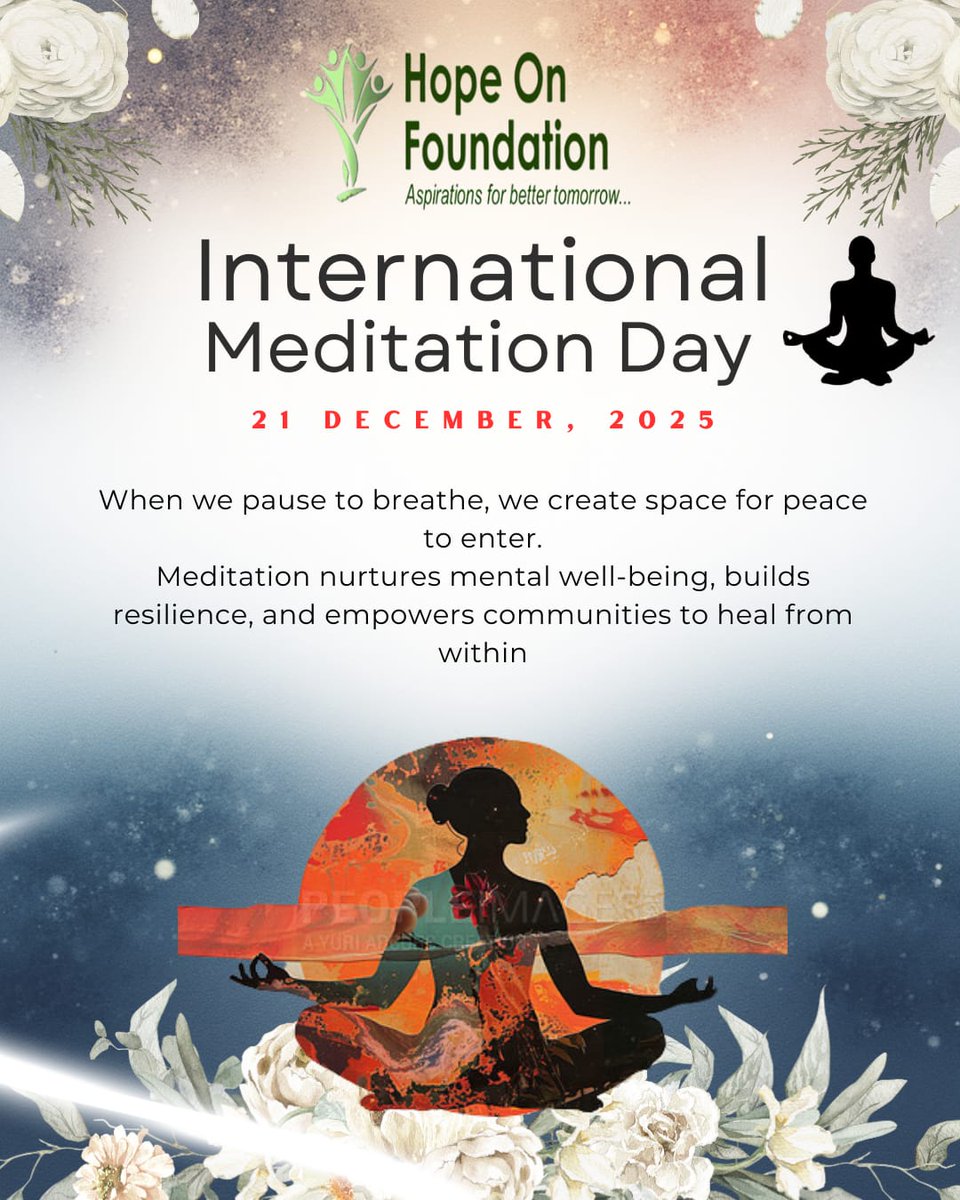 HofNgo's tweet photo. On this International Meditation Day, Hope On Foundation reaffirms its commitment to promoting safe, timely, and responsible use of medicines.
Let us spread awareness, encourage adherence to work together for a healthier tomorrow.
Together, health is hope. https://t.co/rg3eJfxBc1