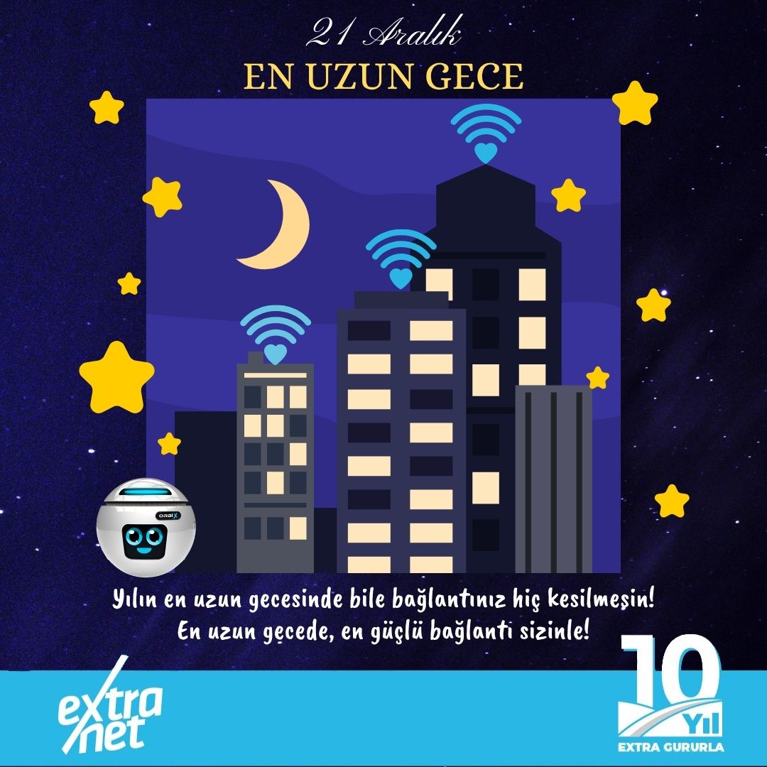 En uzun geceyi, en güçlü bağlantıyla aydınlatıyoruz.
Çünkü bizde gece de, gündüz de hız kesilmez!
#21aralikenuzungece