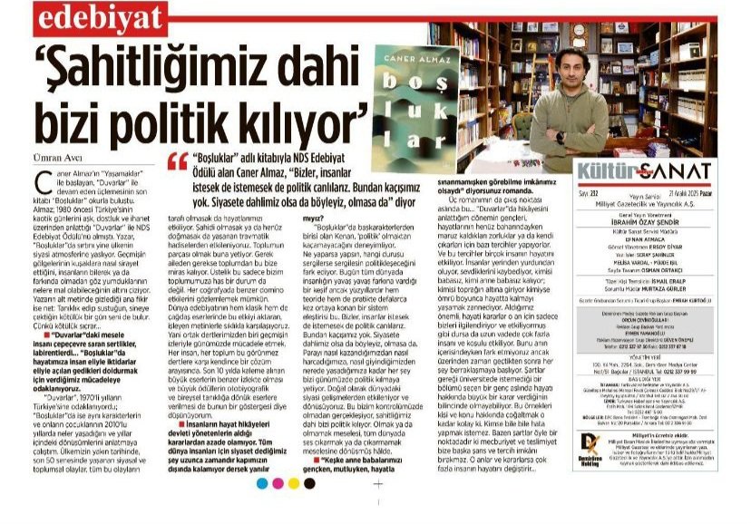 Milliyet Kültür Sanat'ta sevgili Ümran Avcı'nın sorularını yanıtladım.

Söyleşinin linki: milliyet.com.tr/kultur-sanat/s…