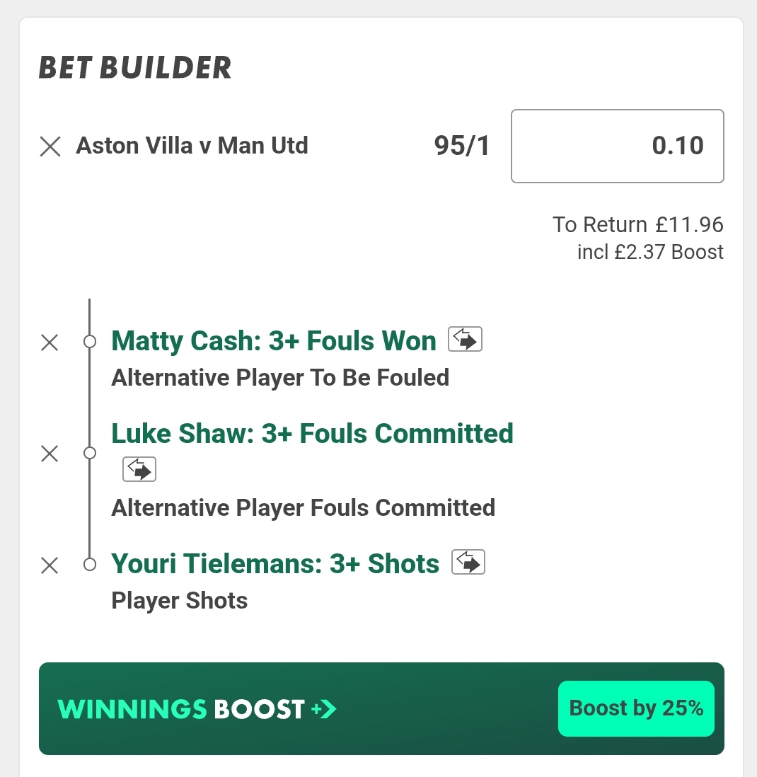 Billys_Bets's tweet image. 🏴󠁧󠁢󠁥󠁮󠁧󠁿 Villa v Man United
📖 Bet365

23/20, 10/1 &amp;amp; 95/1