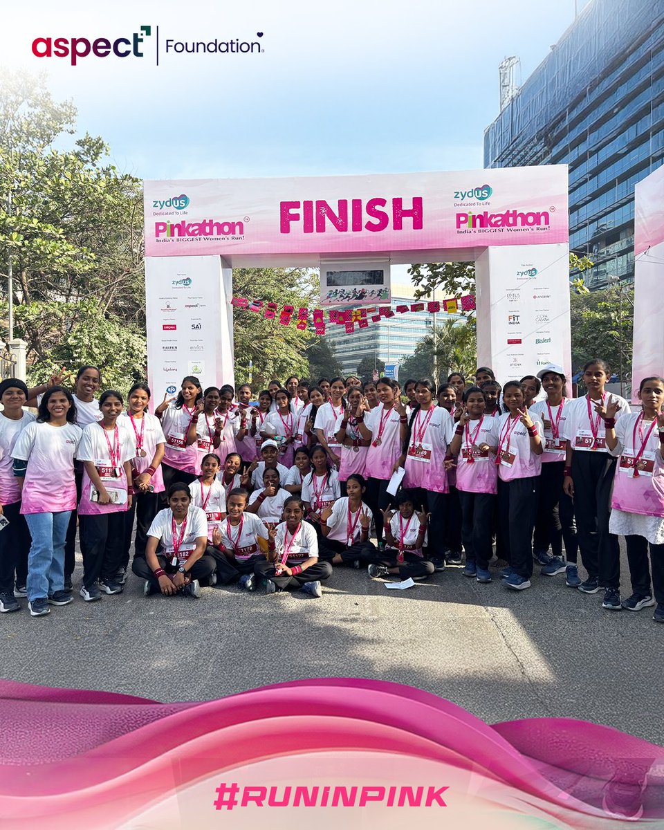 AspectFndn's tweet photo. Today, every bit of hard work came into picture. 💗
Our 50 selected girls ran #Pinkathon with confidence built over weeks of training, nutrition support, and awareness.
This is what support can do. This is what opportunity looks like!#AspectFoundation #MarathonDay #AkshaKamboj https://t.co/Hwvei0jA8j