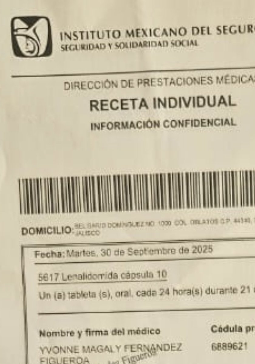 <a href="/Tu_IMSS/">IMSS </a> <a href="/zoerobledo/">Zoé Robledo</a> contamos con las recetas no surtidas desde el 30 de septiembre no le surten al señor de 65 años con leucemia. 🫢