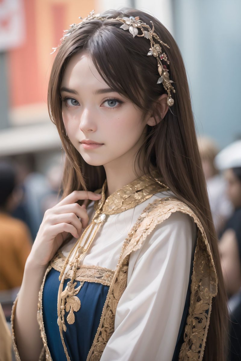 Pillip_Braun's tweet image. 金の飾りが髪の上で揺れて、昼の光がやわらかく当たっていた。
青と金の境目が、静かな輪郭だけ残していくね。
次は影の深さをもう少しだけ拾って撮ろうと思う。
 #photography #portrait #naturallight #cinematic #softlight #aesthetic