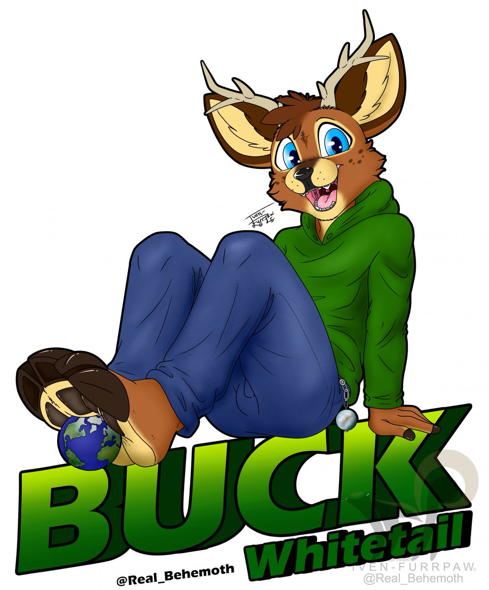 Real_Behemoth's tweet image. Badge for Buck that I wore at #BLFC, my first ever furcon! I wanted to make sure I used an OC that a lot of people recognized given my actual sona is so underused. (Fully my fault lol) Seems I was right though! To those I met at BLFC it was such a treat!

furaffinity.net/view/63391847/