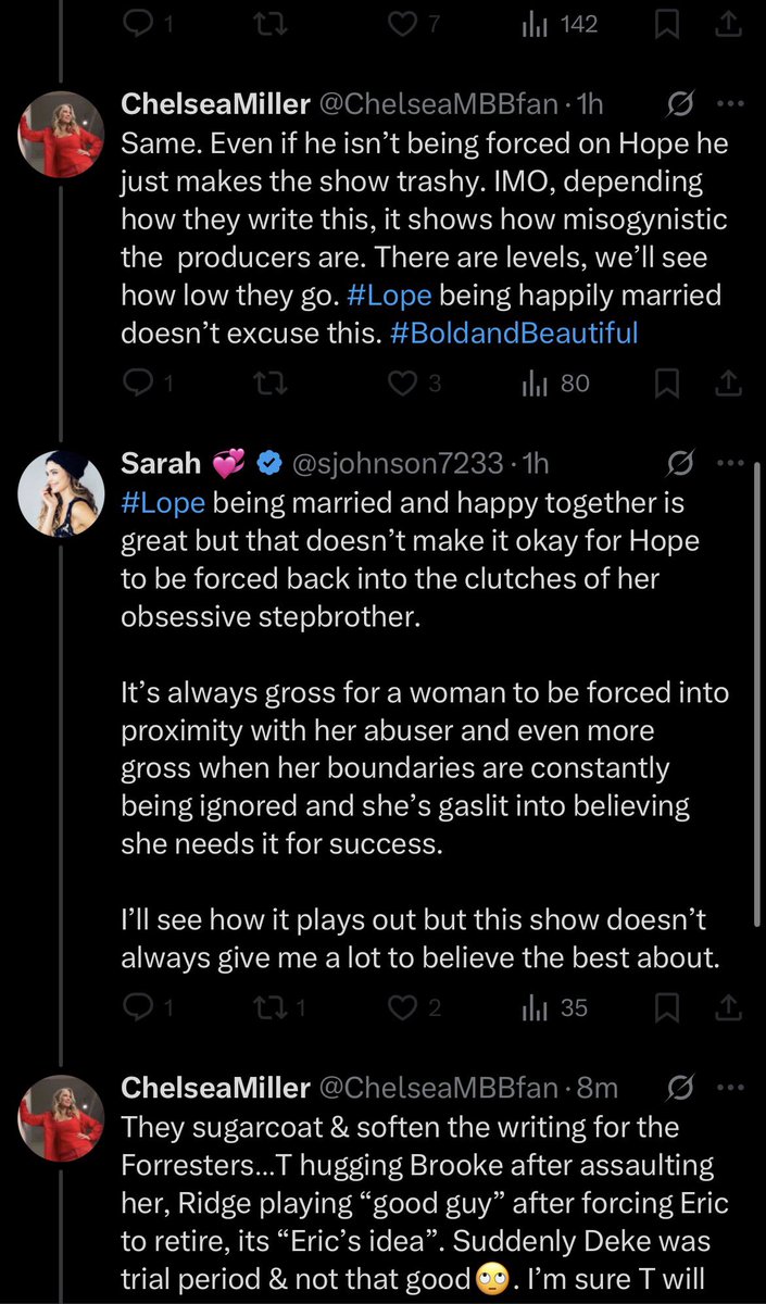 SuzanH01's tweet photo. #boldandbeautiful #Lope Fans are never satisfied🥴Ya’ll could get everything you want on the show & still whine😂 You got the fairytale wedding & reunion but still complaining about Thomas, tell me what is Thomas doing CURRENTLY that’s bad to Hope #Thope https://t.co/uXRIAEi67m
