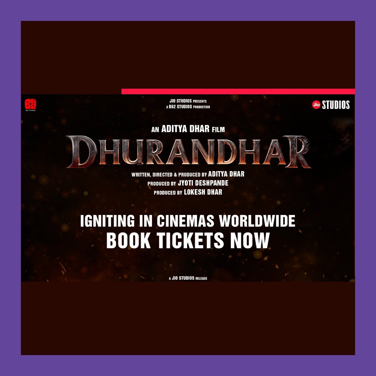 MICROSOFTDRIVE1's tweet photo. #Dhurandhar 💥💥
Book tickets 🎟️ Now!!!
#RanveerSingh #AkshayeKhanna #arjunrampal #sanjaydutt #RMadhavan 

#AdityaDhar #JioStudios #B62Studios 

#x #Twitter https://t.co/fVNYYUky4X