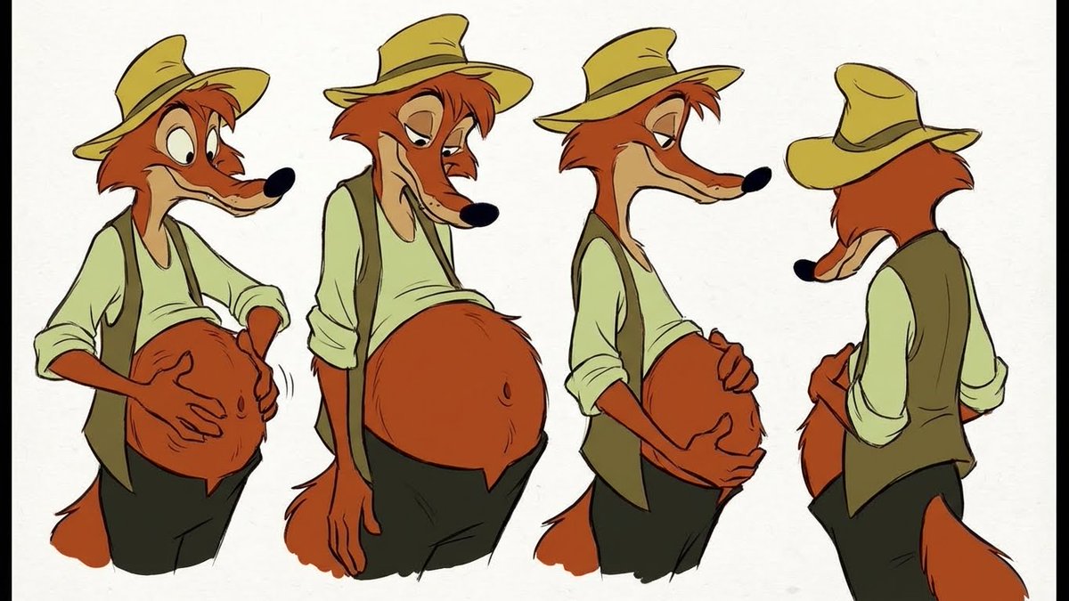 Gerplexan's tweet image. Here's a variety of poses with a very pregnant Brer Fox. With how lanky he is, a bump would look amazing on him!