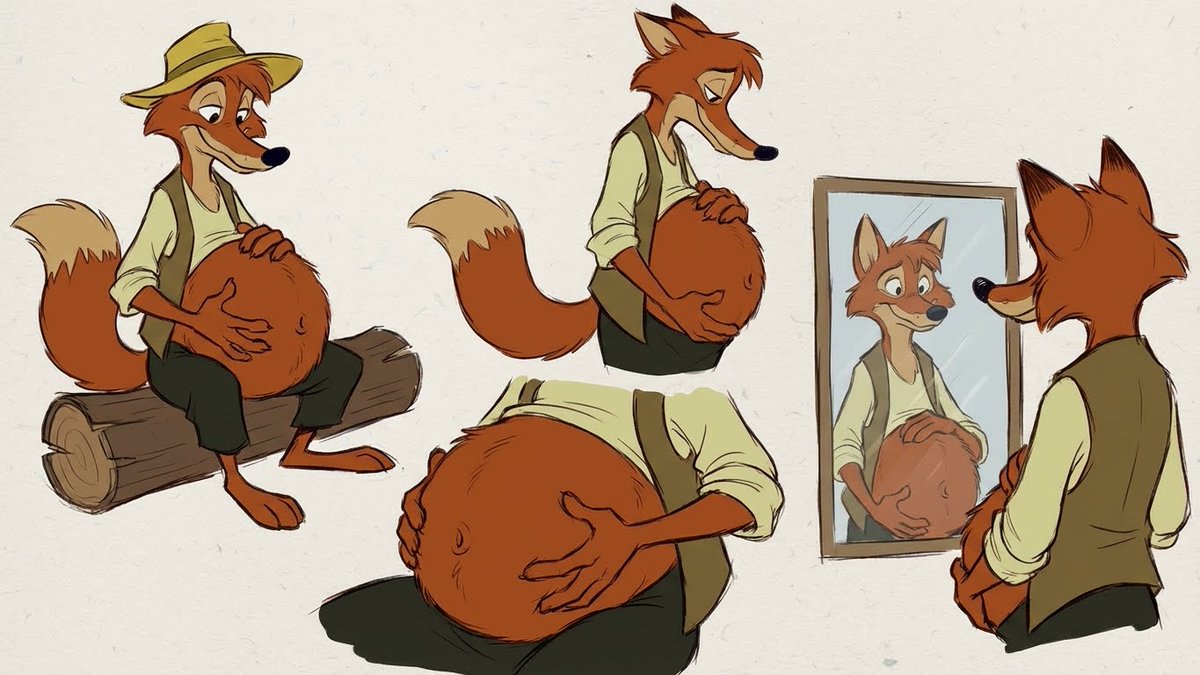 Gerplexan's tweet image. Here's a variety of poses with a very pregnant Brer Fox. With how lanky he is, a bump would look amazing on him!