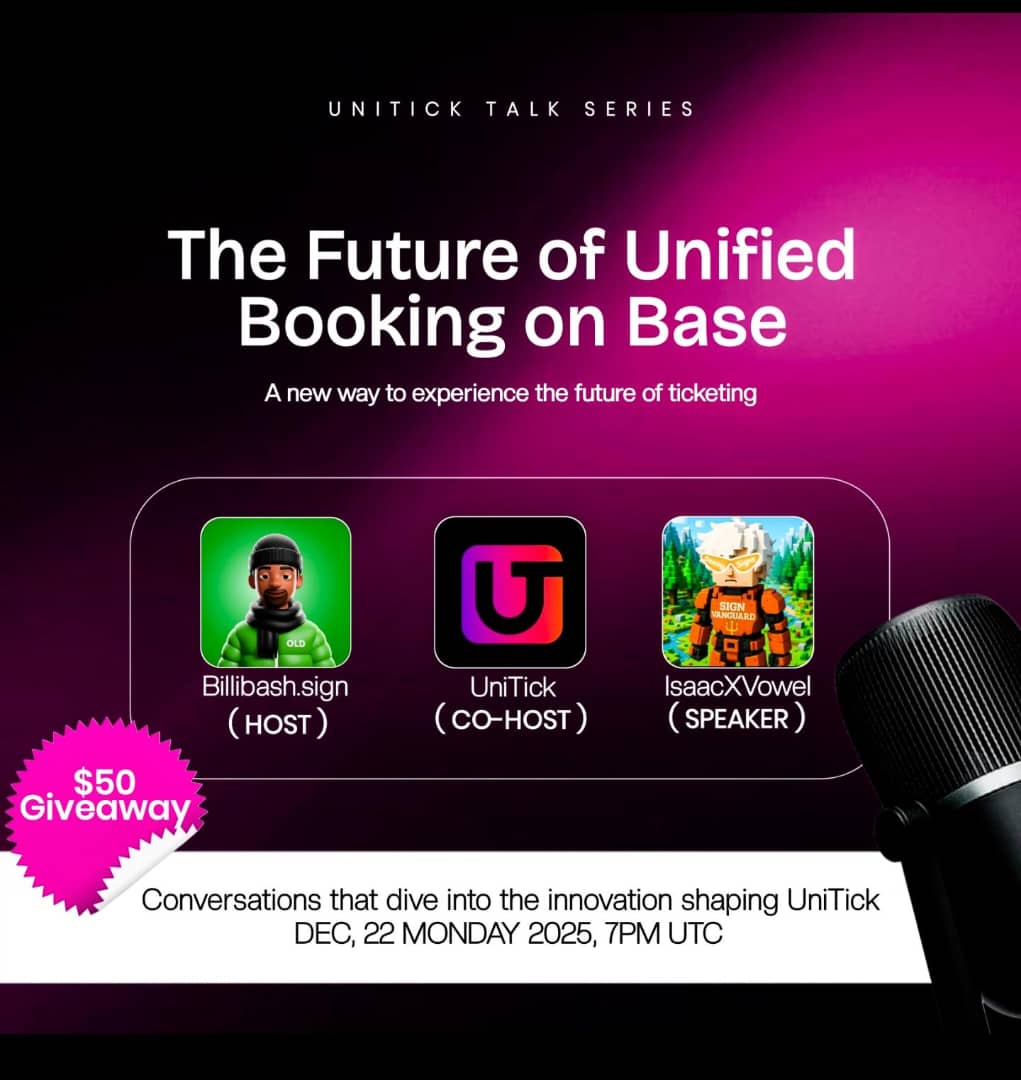 IsaacXVoxel's tweet image. UniTick is taking the booking industry fully onchain, with new innovation at its core.

Book multiple tickets across various services, events, tours, cinema, hotels &amp;amp; accommodation, car hire, in a single checkout, powered by @Base 

Join the first @unitickworld Talk Series hosted…