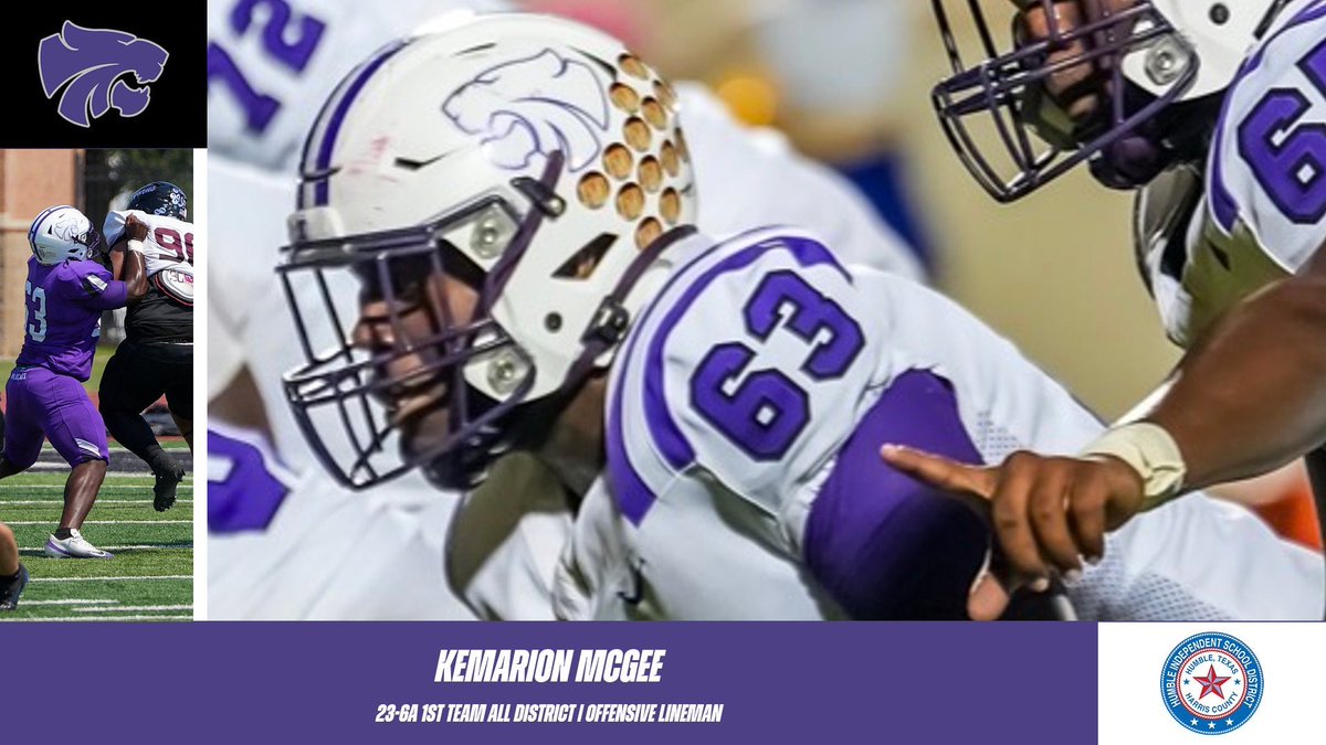 Coach_RobMurphy's tweet photo. Congratulations to your @FootballHumble All-District selections.

1st Team

Kamarion McGee- O-Line 
Chris Coronel- Kicker

2nd Team

Marcus Bourda Jr- Safety @MarcusBourdajr2 
Jeffery Tillotson- OLB @ballsnacherjt 

@HumbleISD_Ath @HumbleISD_HHS @SportCast_Media https://t.co/KiqX6vV36c