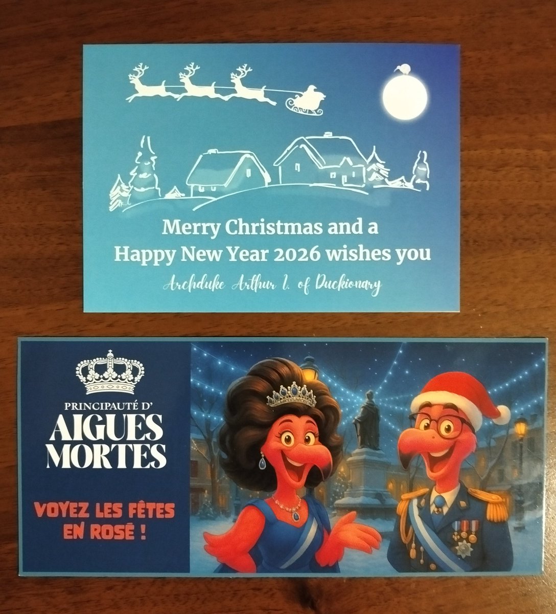 We were delighted to receive Season's Greetings from our friendly micronations, the  Principality of Aigues Mortes and the Parliamentary Monarchy of  <a href="/duckionarygov/">Duckionary</a>. Thank you very much and happy holidays. #micronation #micronations #shedingeh #christmas2025 #newyear #2026