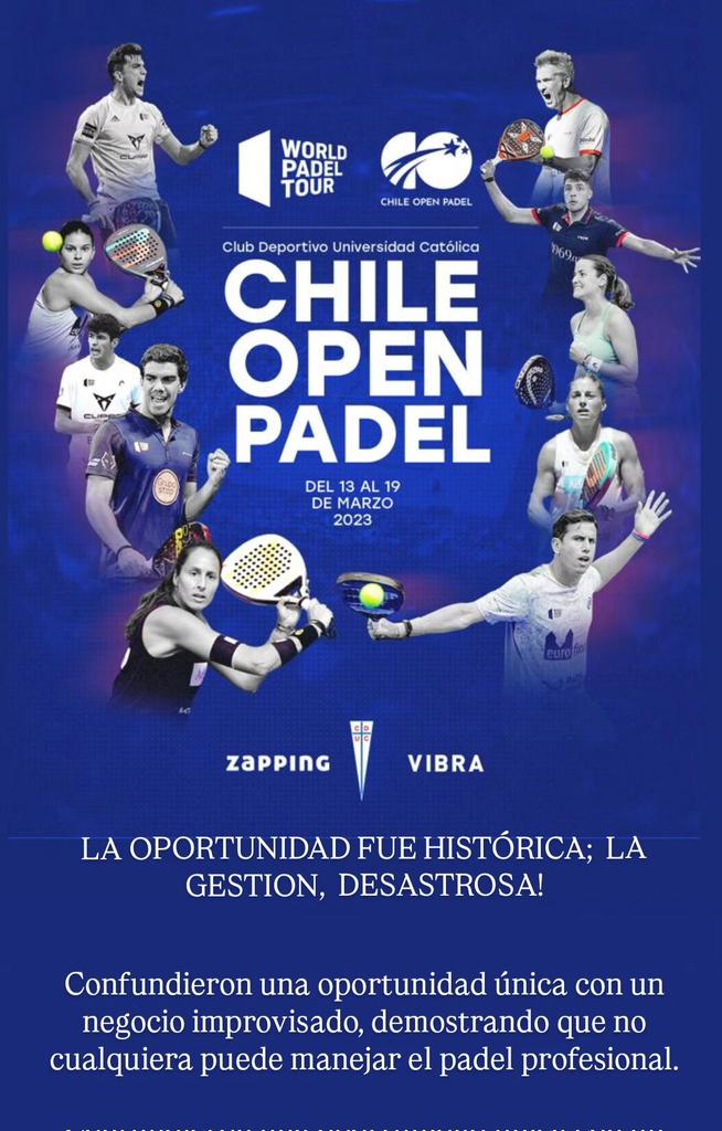 CHILE PIERDE SU PLAZA EN EL PADEL PROFESIONAL