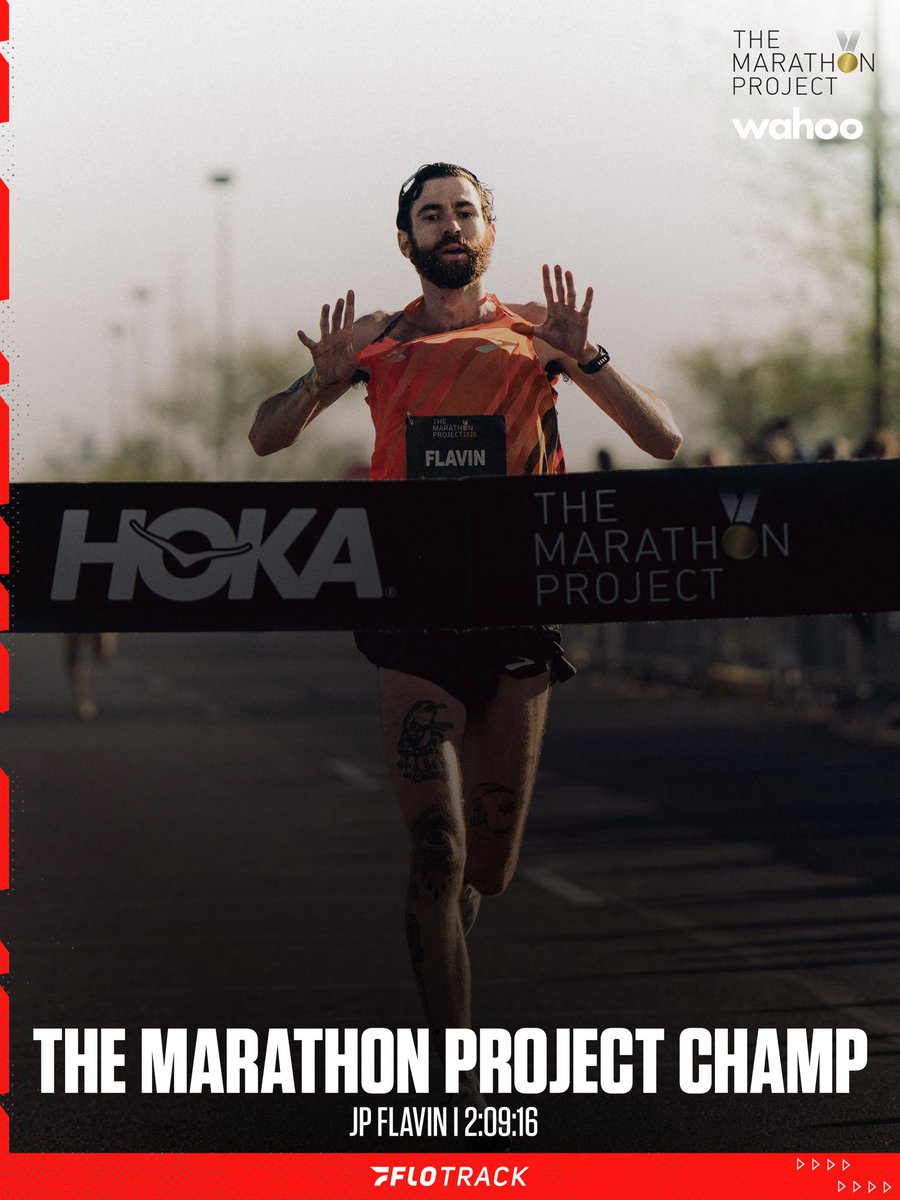 FloTrack's tweet image. JP FLAVIN HITS NEARLY 2-MINUTE PB TO BE CROWNED 2025 MARATHON PROJECT CHAMP ⚡

Turner Wiley finishes 2nd, while Nadeel Wildschutt storms the podium in his marathon debut 🥈🥉

#TheMarathonProject coverage presented by @wahoofitness

📸: John Harris