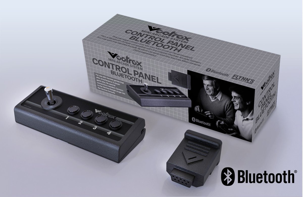 The extra controller for the Vectrex Mini comes with a special dongle, allowing it to be used on the original Vectrex. 🕹️

👉 More info about the Vectrex Mini: kickstarter.com/projects/18523…