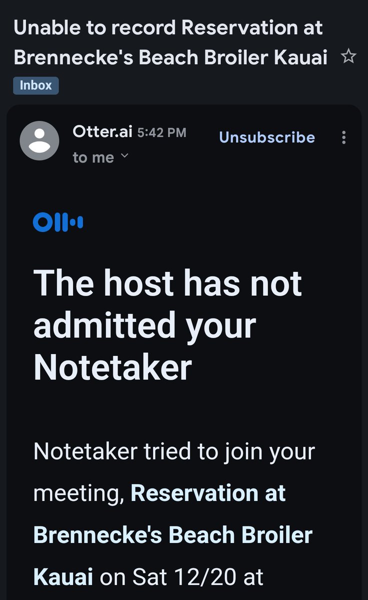 My Otter AI keeps wanting to have dinner with me