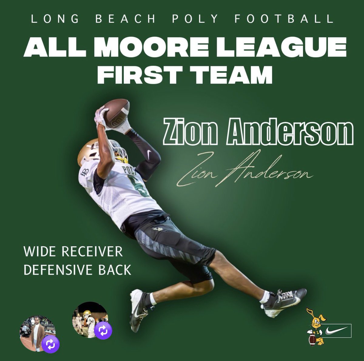 LBPolyTrack_XC's tweet image. 4 of our top football/track kids made All League First Team. Stay tuned for Track Season #Trackisback