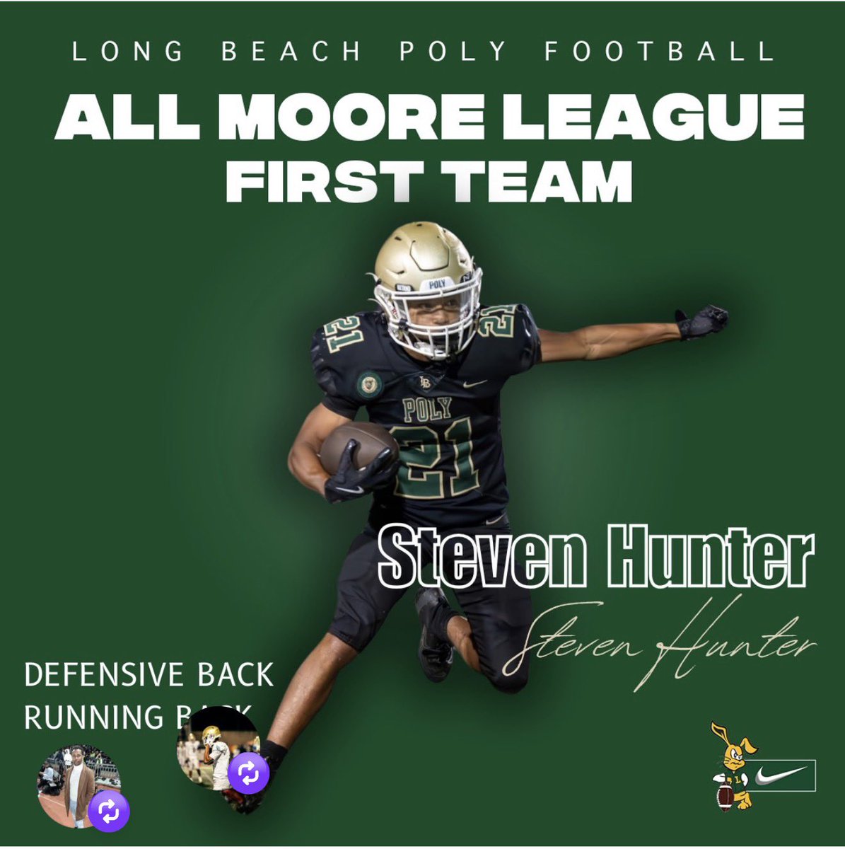 LBPolyTrack_XC's tweet image. 4 of our top football/track kids made All League First Team. Stay tuned for Track Season #Trackisback