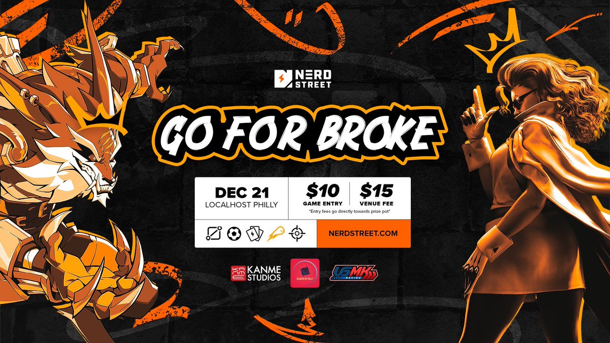 GoForBrokeFGC's tweet image. Doors are open!

Come out to Go For Broke today at @LocalhostPhilly! We will be kicking off with 2XKO at 1PM EST

Can't make it? Catch today's action at twitch.tv/nerdstreet