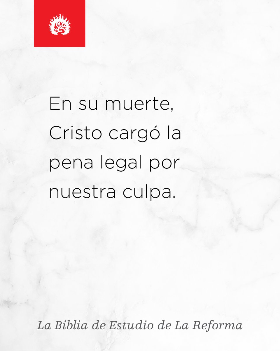 En su muerte, Cristo cargó la pena legal por nuestra culpa.

Más información sobre La Biblia de Estudio de La Reforma: BibliaDeEstudioDeLaReforma.com

#BibliaDeEstudioDeLaReforma