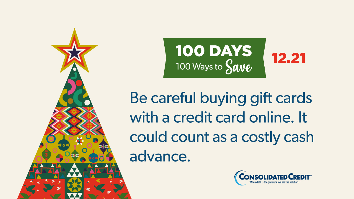🎄#100Days100Ways Personal Finance Tip of the Day
🙌Tag people, like, share for chance to win $100

💰#WINMONEY #HolidaySavings #ConsolidatedCredit #DebtSucks ☎️1-844-450-1789