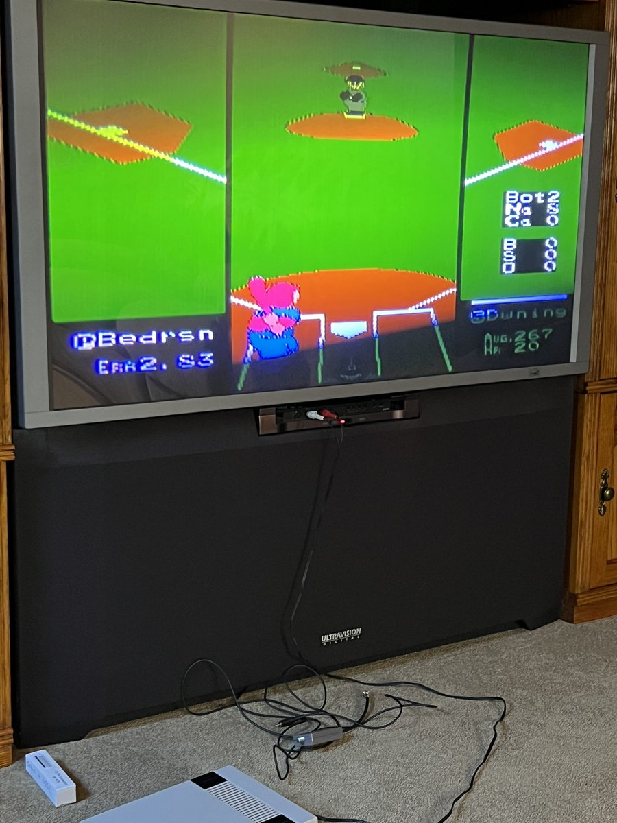 tcbradley23's tweet photo. When your sister and brother in law knock it out park.  Worked on the old @NintendoAmerica got it back up and running as well as replacing my original copy of #RBIBaseball had to break out #contra as well. https://t.co/I8rAvLKjUB