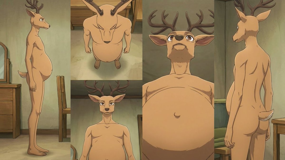 Gerplexan's tweet image. Last but not least, at least for now, we have a pregnant au natural Louis from Beastars. He's super cute too.