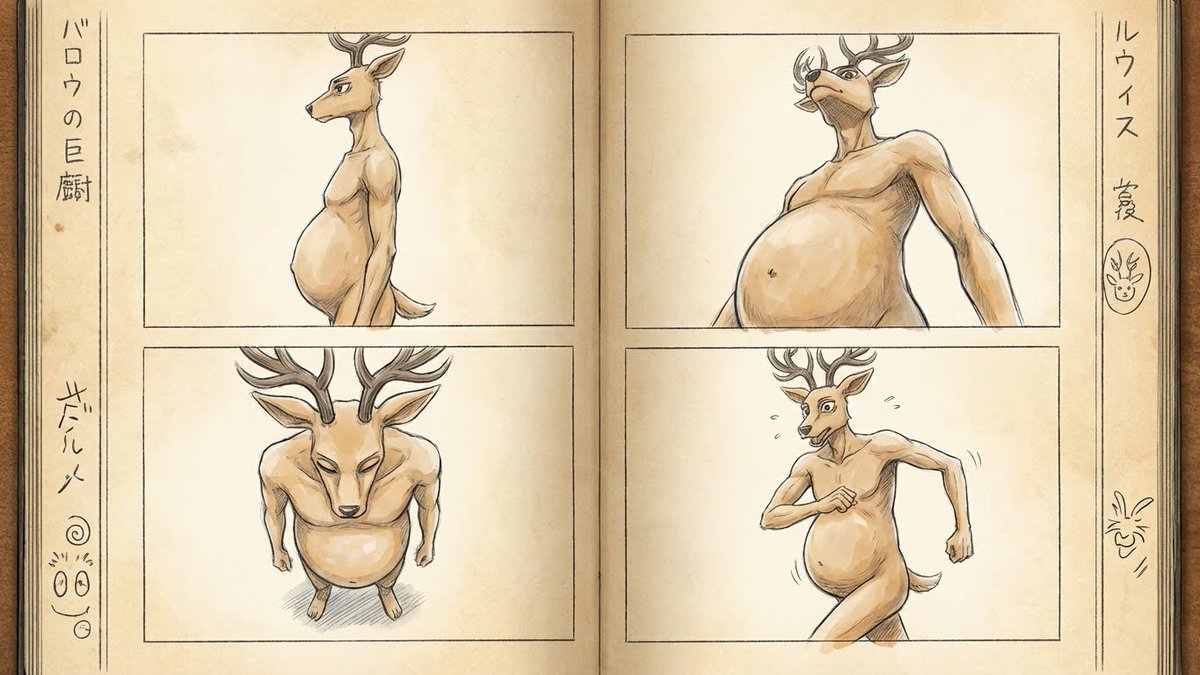 Gerplexan's tweet image. Last but not least, at least for now, we have a pregnant au natural Louis from Beastars. He's super cute too.