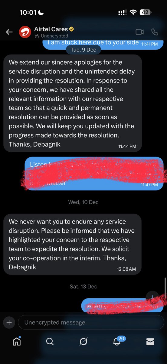 drchandan_'s tweet photo. but nothing gets resolved. Why is this happening even after paying for the service? Please fix this urgently
#CustomerSupport #internationalpack #telecome https://t.co/S9nPyMYnwf
