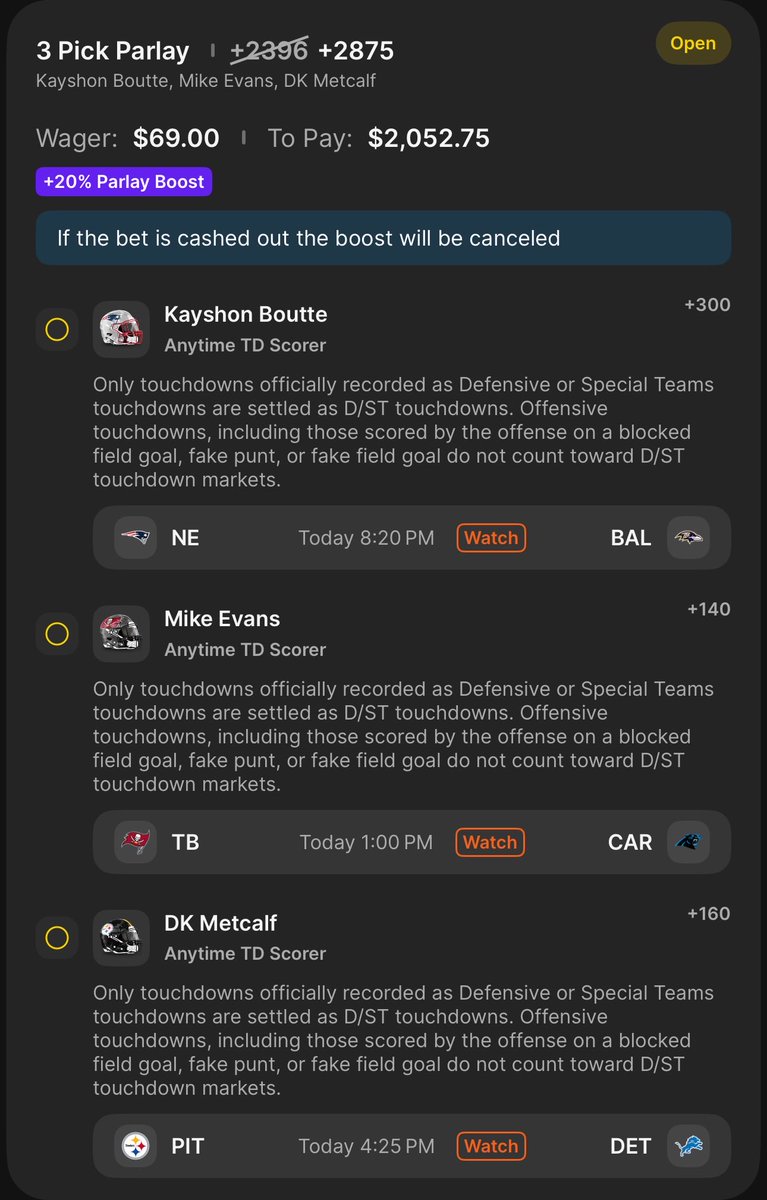 Evans, DK, Boutte 👀

One TD from each slate, all we’re asking for here…