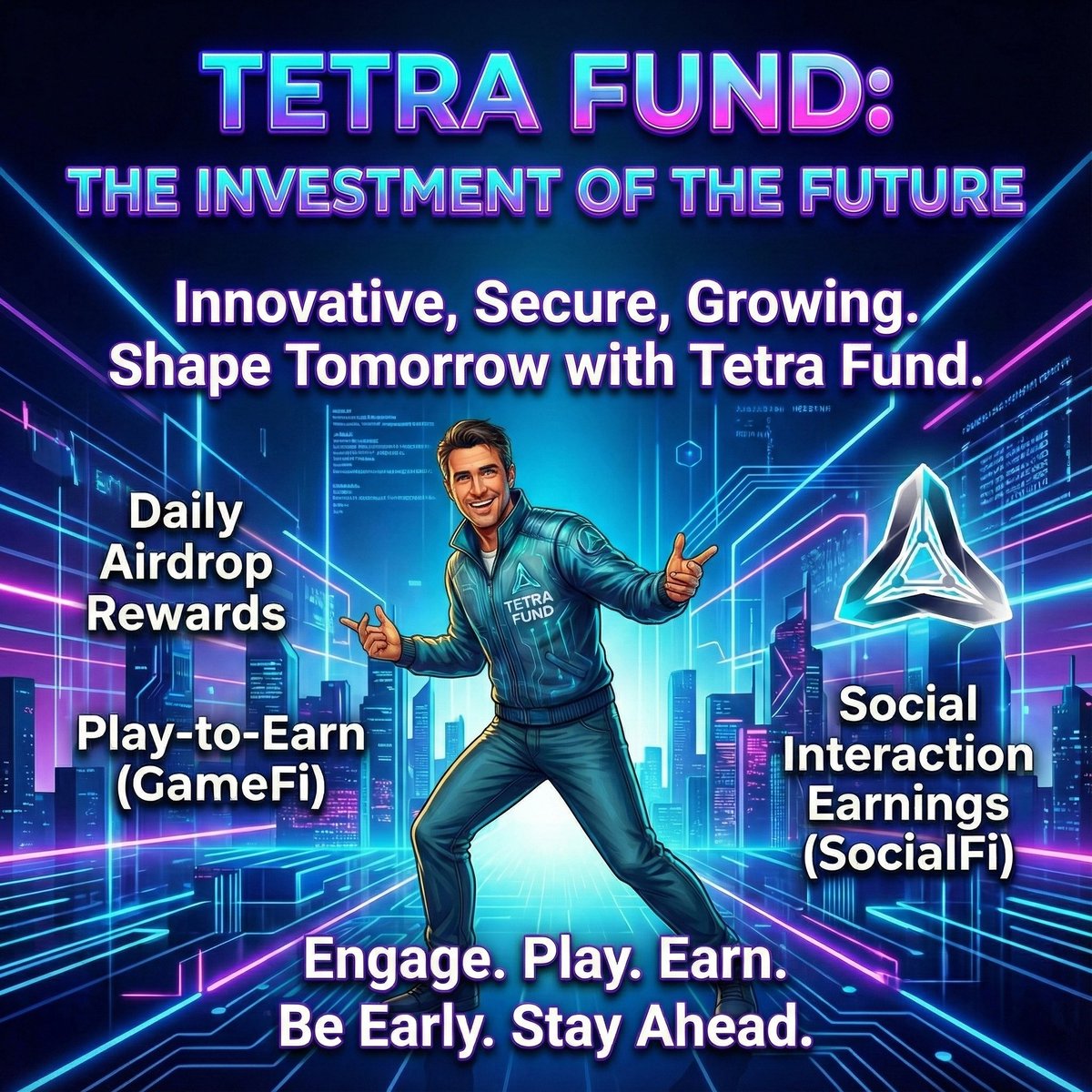 How Does the TetraFund Ecosystem Work?

TetraFund is an innovative digital ecosystem designed to provide users with a sustainable, multi-layered earning model.

The platform is built on three core pillars that reward active participation and real engagement:

🎁 Daily Airdrop