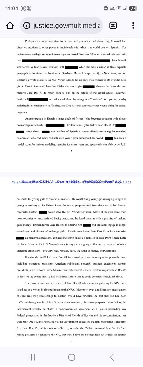 MaxB2378's tweet image. Can we all agree that whoever is the redacted individual on this page is, they belong in jail. No matter who it is. #EpsteinFiles #TrumpEpsteinCoverup #ClintonFiles #PrinceAndrew