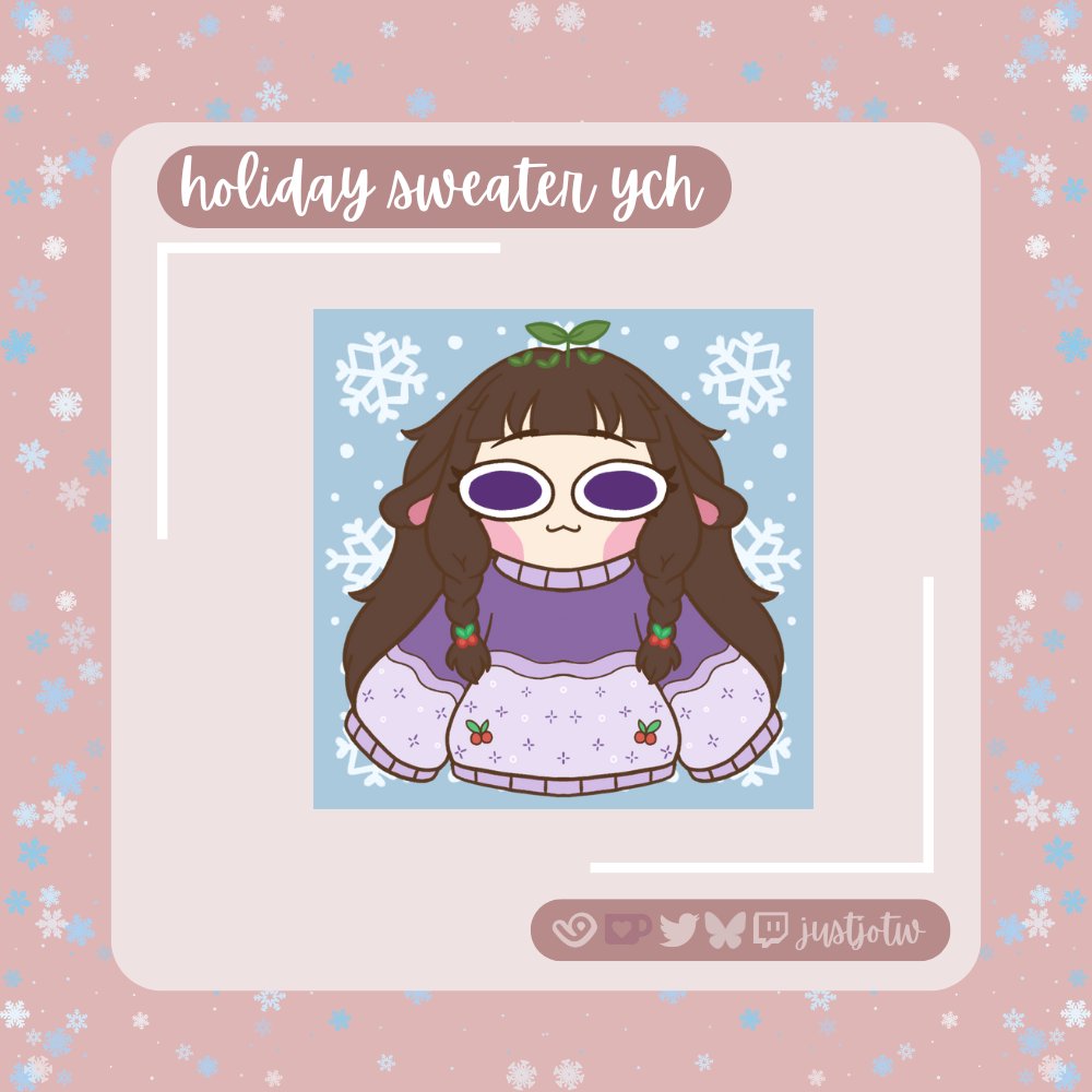 justjoTW's tweet image. Last day to get your Holiday Sweaters &amp;amp; Holiday Pixels! ❄️🎄

You can find them both on my vgen &amp;amp; kofi!
vgen.co/justjotw
ko-fi.com/justjotw/commi…