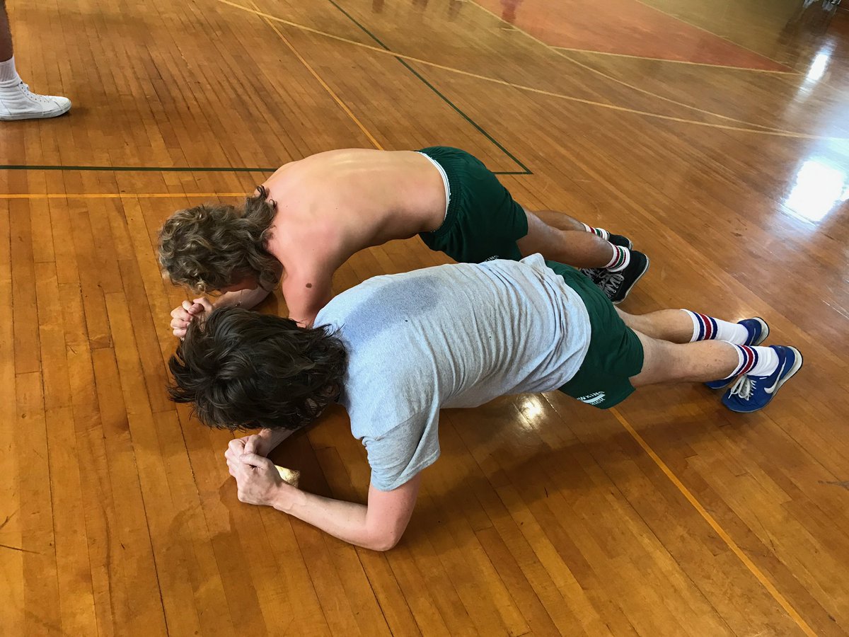 Swipe to see the plank contest in between takes