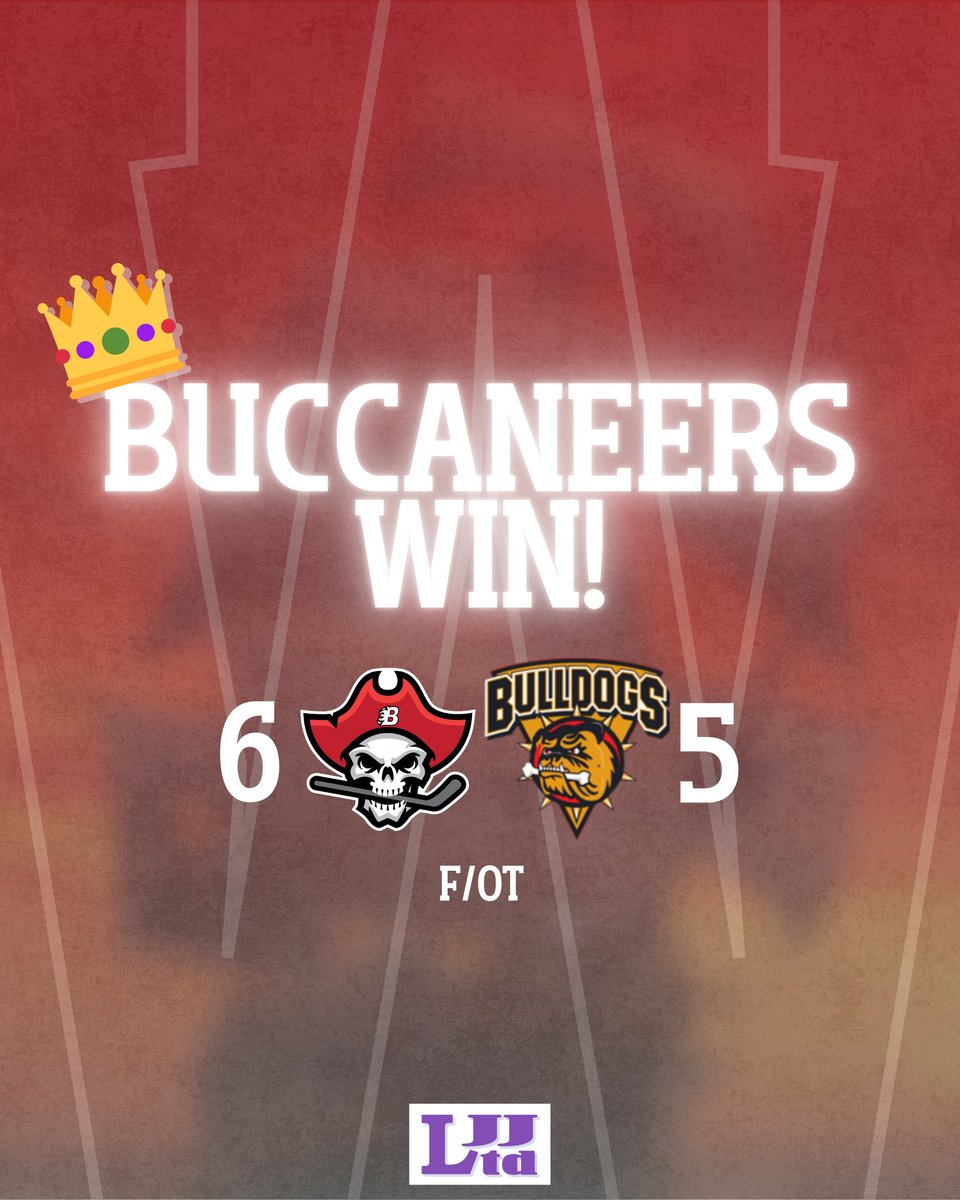 BUCCANEERS WWWWWWWWWWWIN! 👑

Billingham Buccaneers 6️⃣ — 5️⃣ Bradford Bulldogs

Your overtime scorer:
☠️ — 🚨 38 Jackson

WHAT A COMEBACK. WHAT A SHOT. WHAT AN OVERTIME WIN! 😍