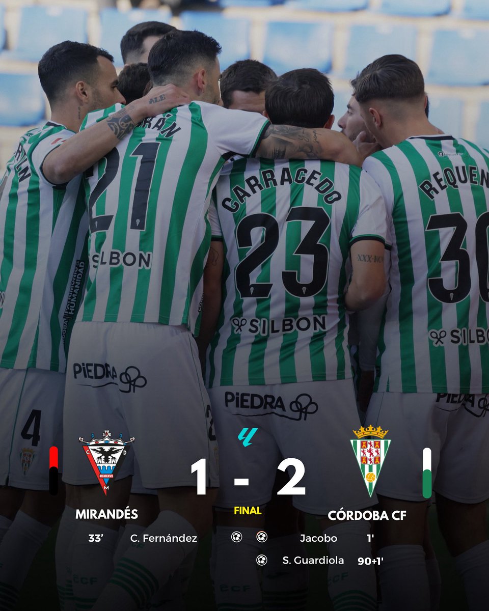 Sent_Cordobe's tweet image. FINAAAL VOLVEMOS A SUMAR DE 3! Victoria por 1-2 tras el gol de Guardiola en el descuento!

Cerramos 2025 con victoria💪🏽🤍💚