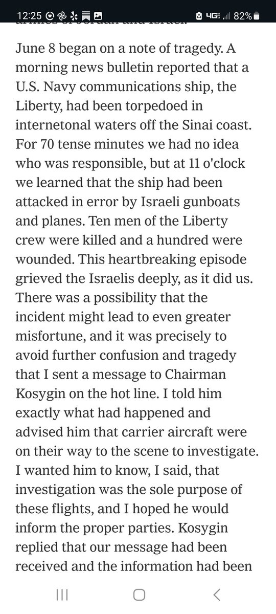 HeyMickeyHeyMic's tweet photo. @michaelbd In this Israeli diplomat's recounting of LBJ's meeting with PM Eshkol just 6 months after the war, the attack on the Liberty is not mentioned at all. And LBJ wrote in '71 that just 10 sailors were killed, not 34. There was a concerted effort to quash coverage of the attack. https://t.co/9JHxvkT81j