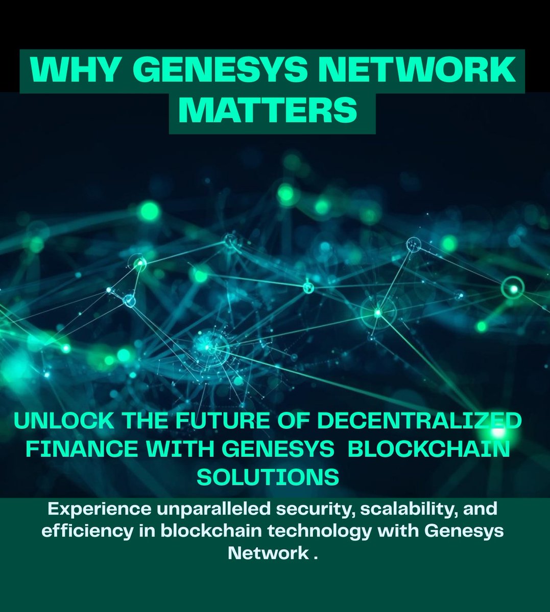 DayGodspower's tweet photo. 🧵 Why Genesys Network Matters for Builders &amp; X Users

1.The next wave of Web3 won’t be built on hype — it’ll be built on real infrastructure.
That’s where Genesys Network comes in.

2. Genesys Network is a next-gen Layer 1 blockchain designed for speed, https://t.co/ihbgR4Y1C7