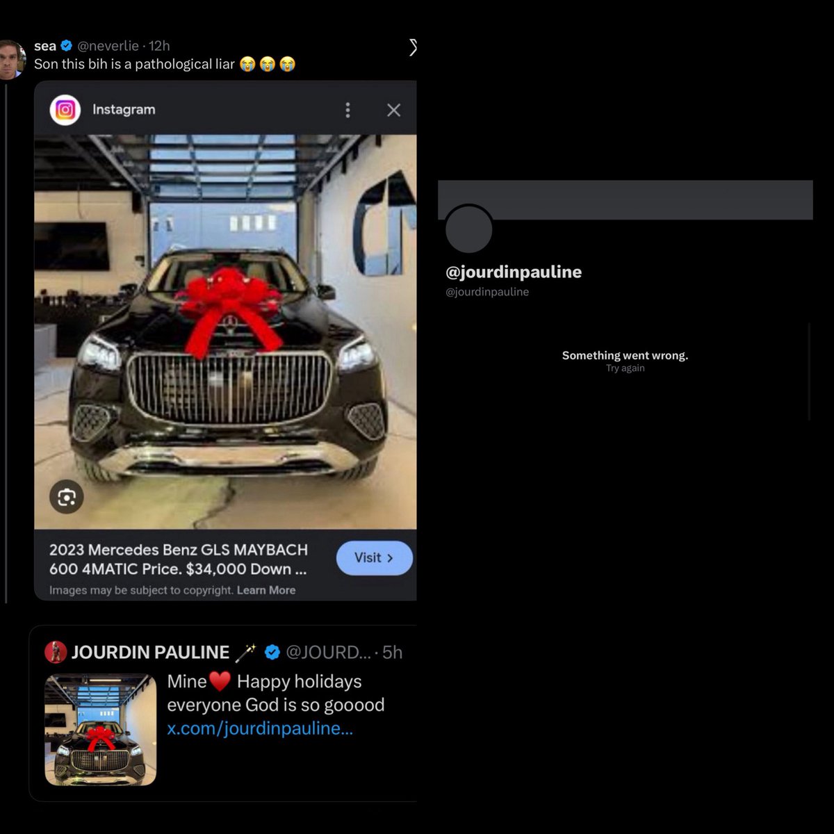 FearedBuck's tweet image. Jourdin Pauline shares a cryptic message and deactivates her account after being exposed for lying about buying a new Mercedes