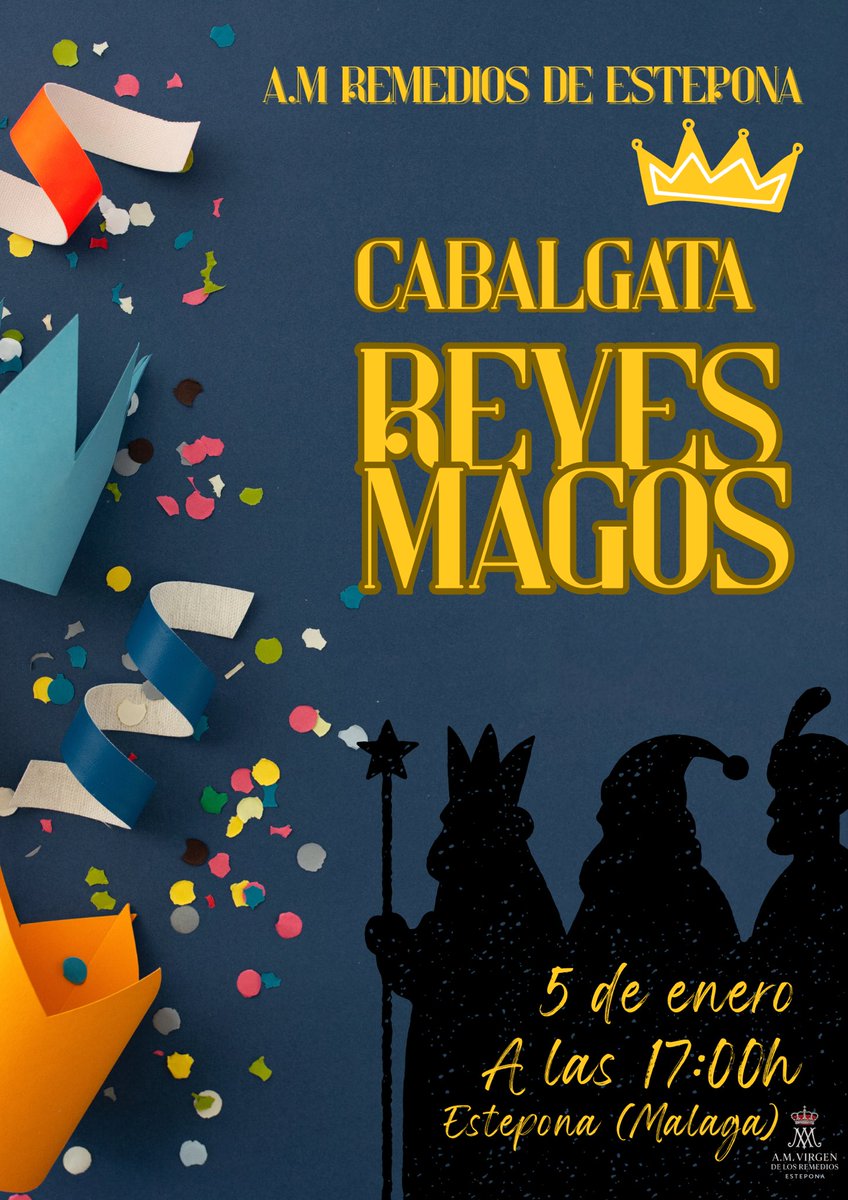AMRemediosEstep's tweet photo. Este año volveremos a participar en la noche más mágica del año 🎄“La Cabalgata de Reyes Magos de Estepona”

Un año más, tendremos el honor de acompañar este momento tan especial llenando las calles de música, ilusión y alegría. 
Os esperamos para compartir una noche inolvidable https://t.co/PqVV84euFT