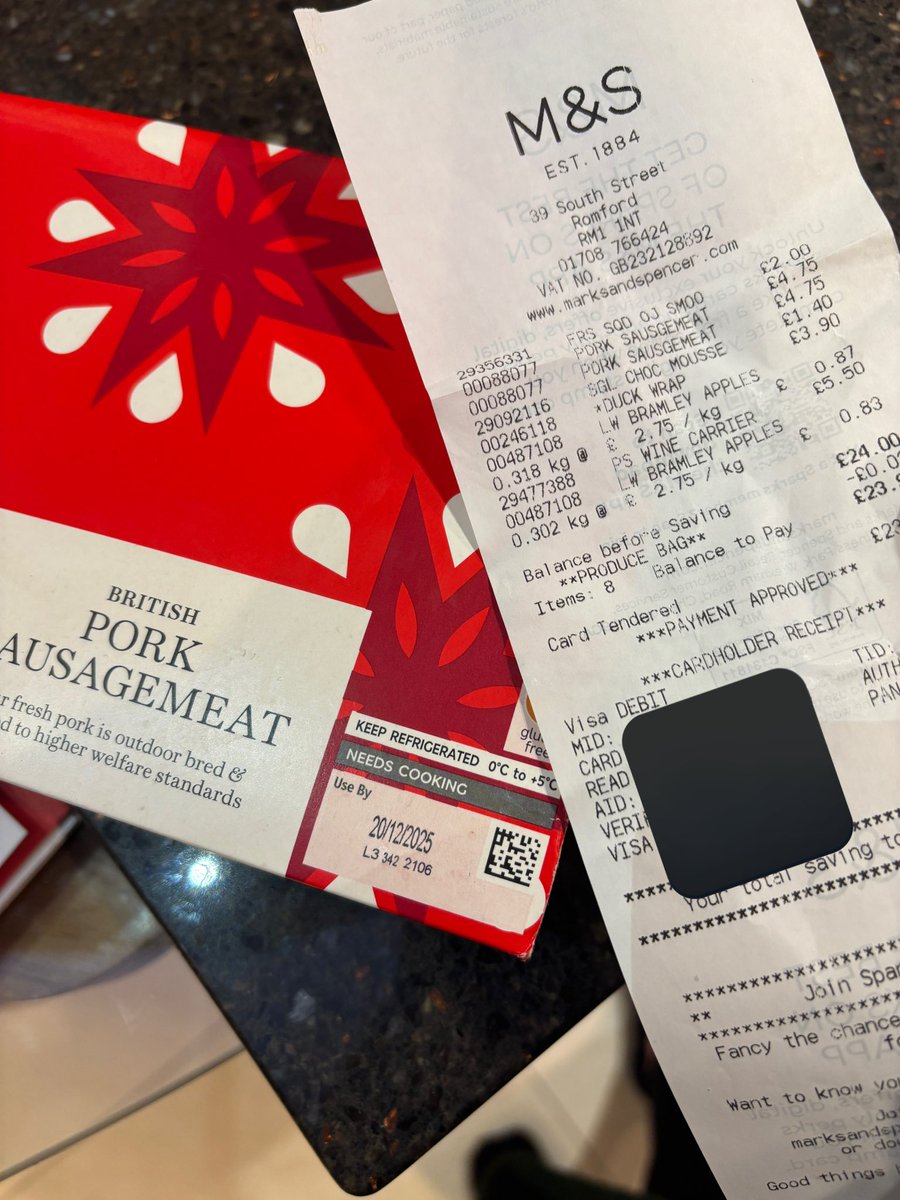 legancastle's tweet photo. @marksandspencer how was this allowed purchased this evening.  Can’t get back into the store.  Out of date. https://t.co/Cun22Z2Fa1