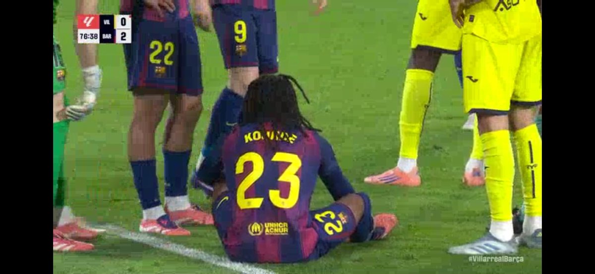 Courage <a href="/jkeey4/">Jules Kounde</a> 💪 ! On sait que ce n’est jamais facile de devoir s’arrêter à cause d’une blessure. 
Prends le temps de bien te rétablir, on est tous derrière toi et on a hâte de te revoir sur le terrain début 2026 🔵🔴⚽. 
Force et patience ! 🙏