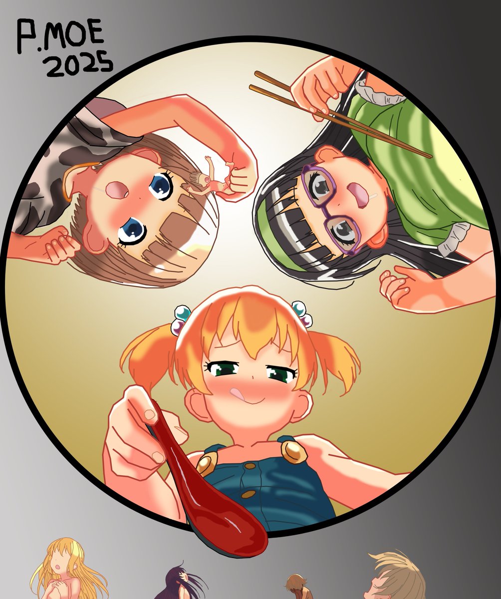 Her sister has ordered a tiny children's menu for Daisy and her friends. 

Nowhere to run, totally at the mercy of one of the three finding you appetising, you've never had a chance.

Art by: <a href="/MoeTomoemoe/">Paimoeパイモエ ඞ</a> 

#sizetwitter #巨大娘 #giantess #vore  #サイズフェチ