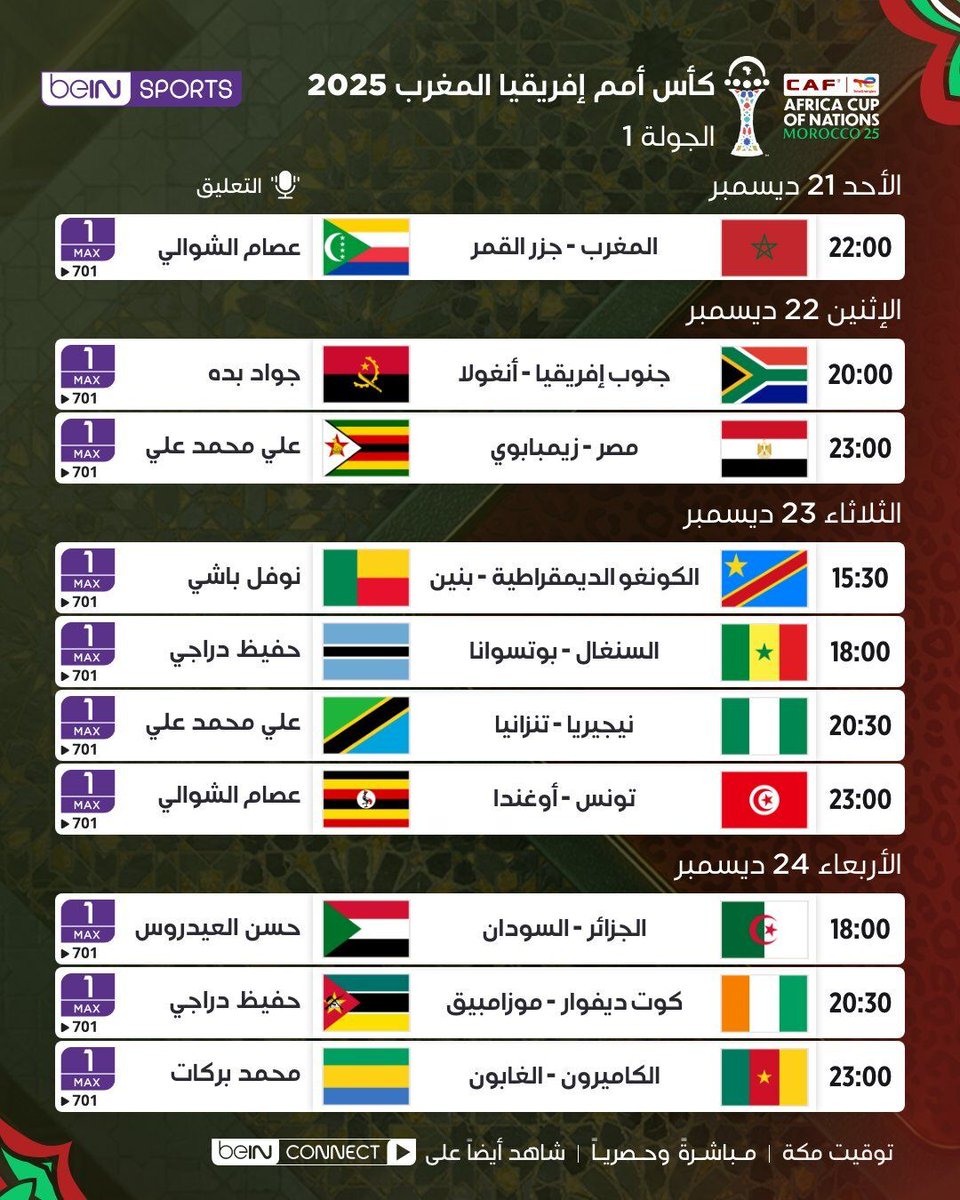 MediaNews_ME's tweet photo. من مساوئ الاحتكار: من عشر معلقين في كأس العرب (اختار وتدلل 😌) 

الى معلق يتيم في كأس افريقيا 😖

#beINSports https://t.co/Wtn2yxeoZp