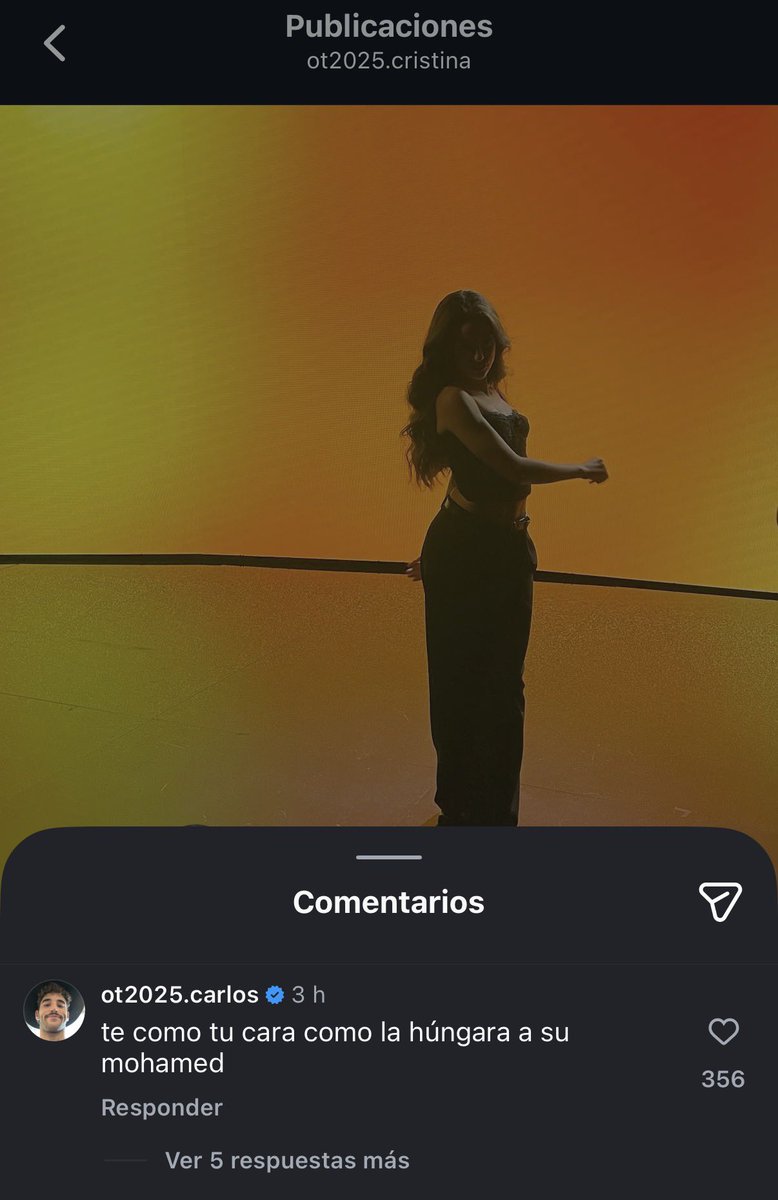 ya lo siento pero en cuestión de comentarios a cristinaot carlosot acaba de ganar para siempre