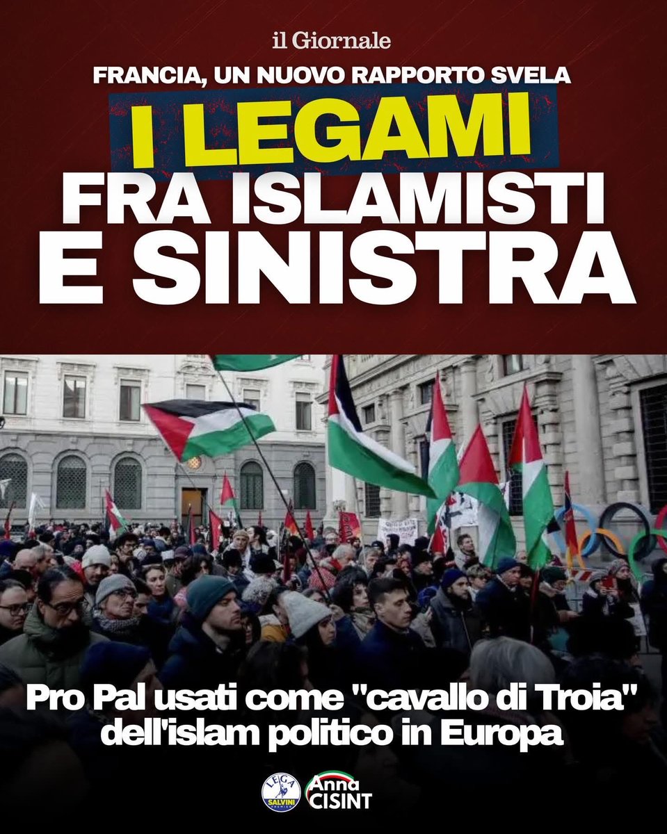 🔴La sinistra prima ha spalancato le porte all’immigrazione sregolata e ora filtra con gli islamisti per portarli direttamente al governo dell’Italia e dell’Europa. 

Non glielo lasceremo fare ❌ #lega