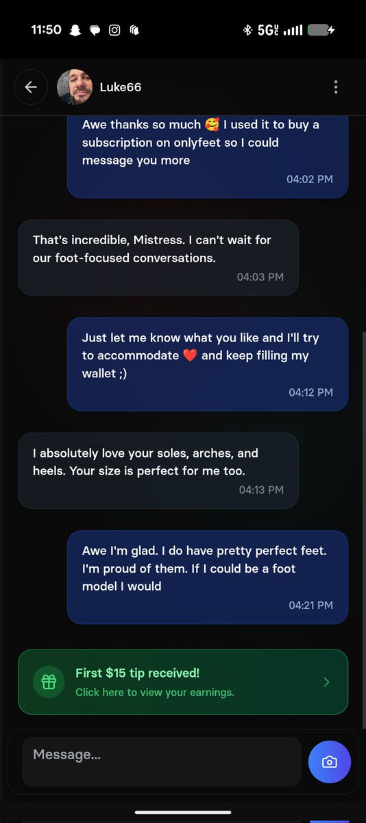 FDTimeWasters's tweet image. For all my people trying to get into foot stuff, DO NOT use @onlyfeet_app. It is a blatant scam. I tried it and got a $15 tip instantly and then never got a customer again after I bought the subscription. I also can't use the tip money bc they have a $35 withdraw limit.
