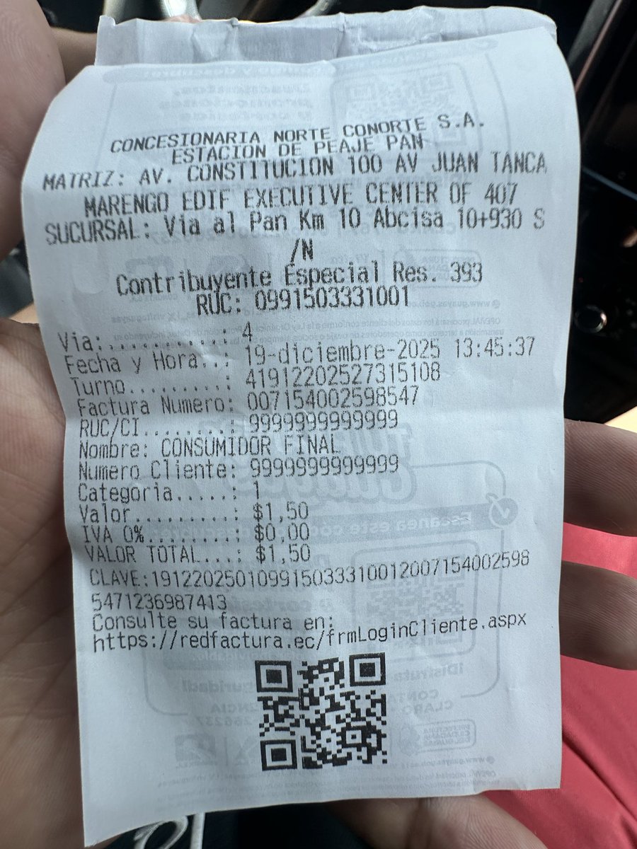 santmigue86's tweet photo. @PrefGuayas porque razón en el peaje del PAN es $1,50 y los demás a $1,00. Sería lógico aplicar lo mismo del peaje Boliche / Milagro. Aparte de eso en el peaje del PAN se hace mucha congestión, fatal servicio @marcelaguinaga https://t.co/3vEzd1mf11