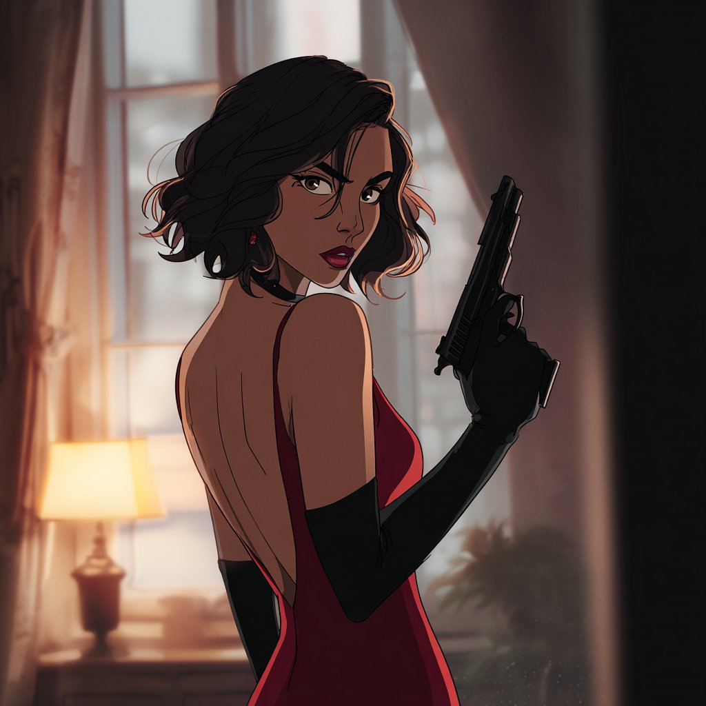 Neo-noir comic panels