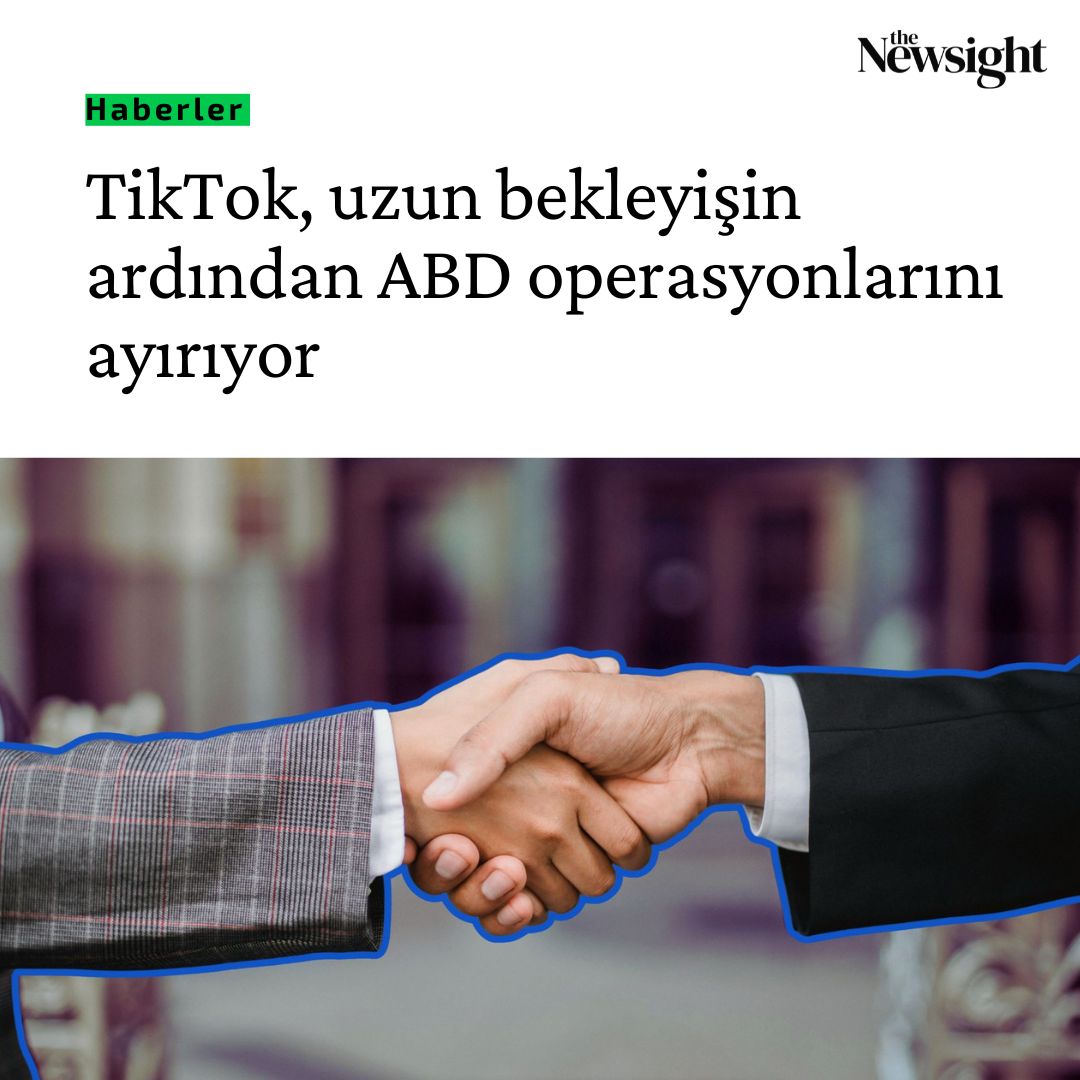 TikTok, ABD operasyonlarını yeni bir ortak girişime devretmek üzere anlaşmayı imzaladı.

Bu adım, TikTok’un ABD’deki geleceğini yeniden şekillendirirken süreç, hem Washington hem de Pekin’den gelecek düzenleyici onaylarla tamamlanacak.

🔗thenewsight.com/haberler/tikto…