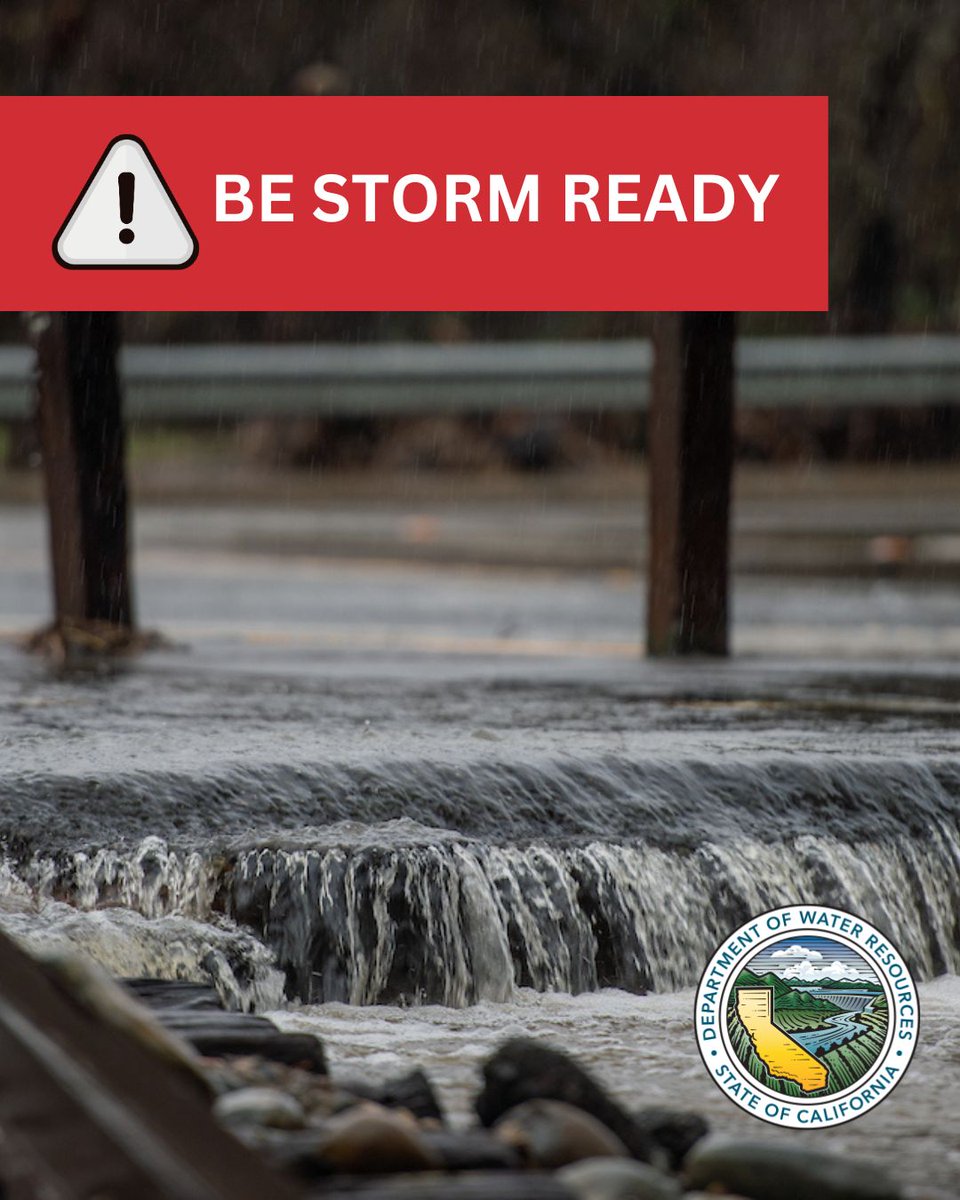 CA_DWR's tweet image. Are you storm ready? Now is the time to prepare! Have a plan, get your emergency preparedness kit ready, and learn more important tips at ready.gov.
#Prepare #California #Rain #Storms
